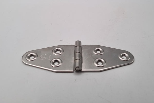 Metallic hinge on a gray background