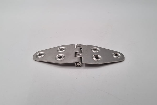 Metallic hinge on a gray background