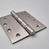 A silver stainless steel butt hinge measuring 100mm x 100mm x 2mm, viewed from the side against a white background.