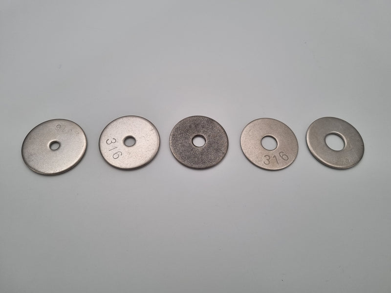 Washer XXL 50mm outside diameter grade 316 stainless thick 5 sizes