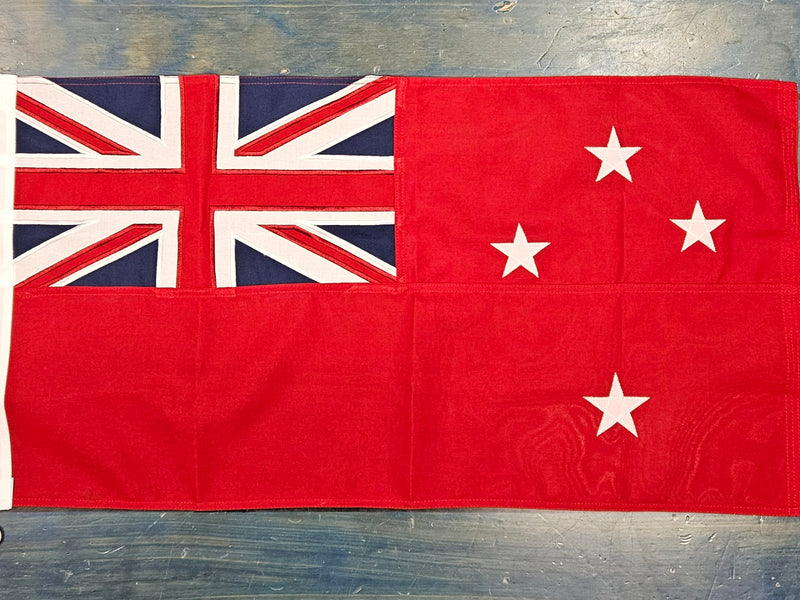 Flag NZ Red Ensign Sewn Vessel Flag Half Yard and 1 Yard