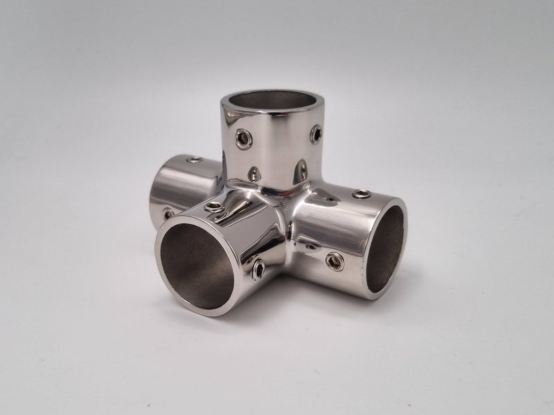 Tube Pipe Fitting 4 Way Corner 25mm 1 inch