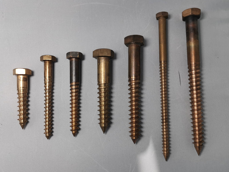 Lag Screw Bolt head Hex Head Silicon Bronze