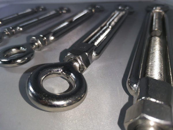 Close up of eye of eye to eye rigging screw