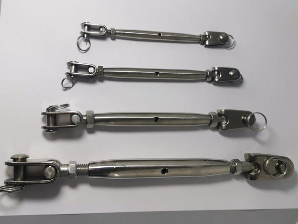 group of four rigging screws toggle to toggle, birds eye
