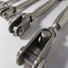 Close up of rigging screws toggle to toggle