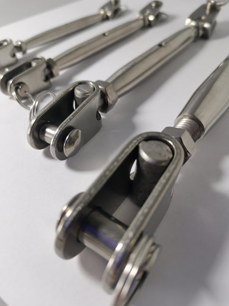 Close up of rigging screws toggle to toggle