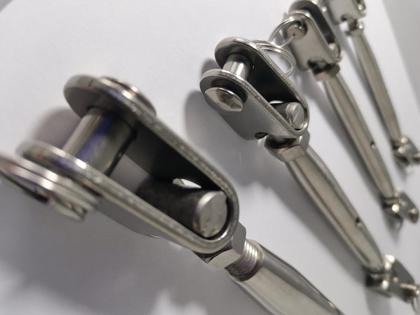 Close up of rigging screws toggle to toggle