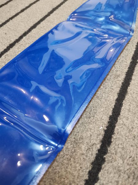 close up of blue dry bag 
