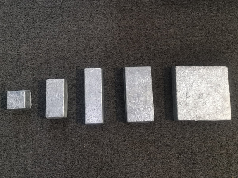 Zinc Anode Blocks Undrilled multiple sizes