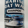 Can of marine boat wash shampoo with a boat image on a white background