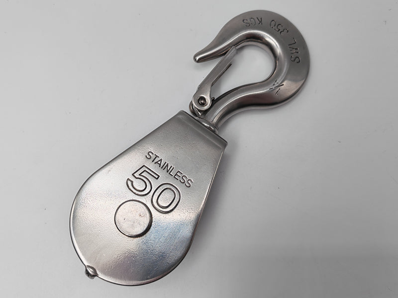 Pulley Block Stainless Single with Hook