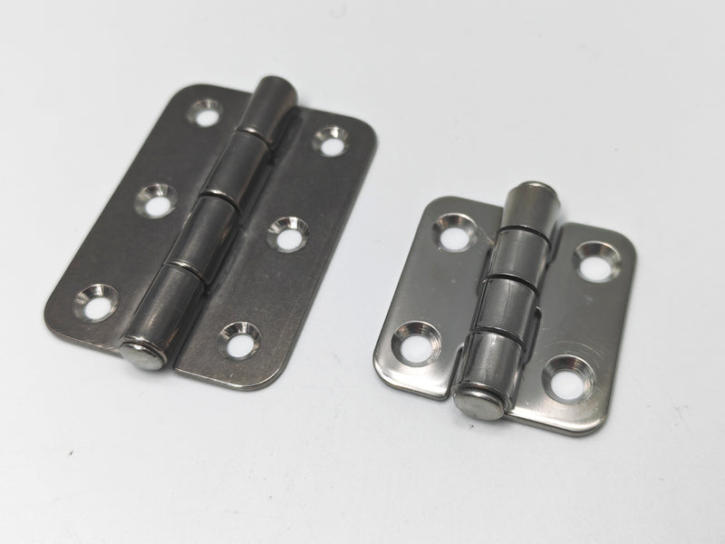 Butt Hinge Stainless Steel Round Corners two Sizes