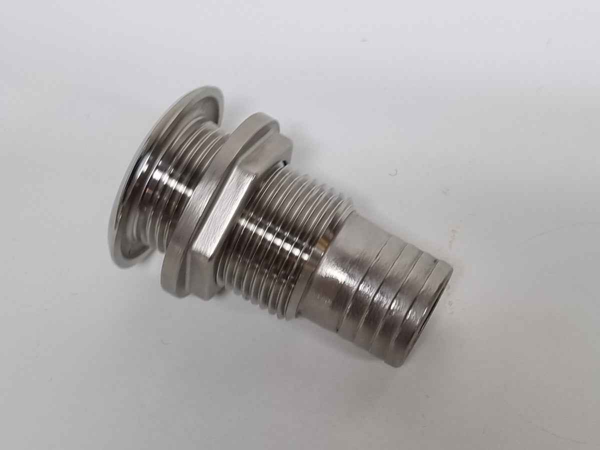 Skin Fitting with hose tail all Stainless Steel 7 SIZES – Boat NZ