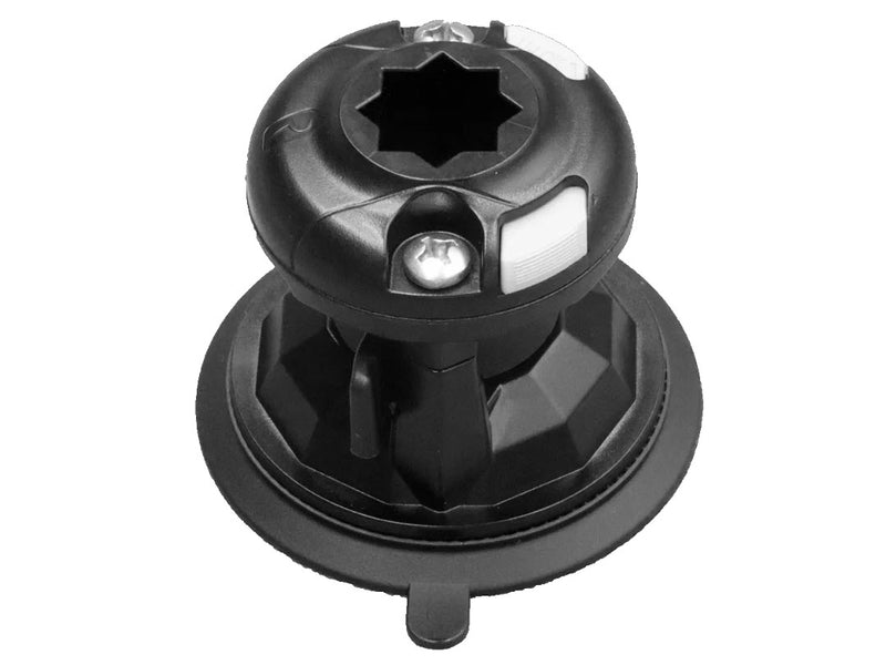 Black suction base on a white background