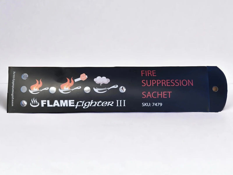 PHOTO OF FIRE SUPRESSION SACHET IN A LIGHTBOX