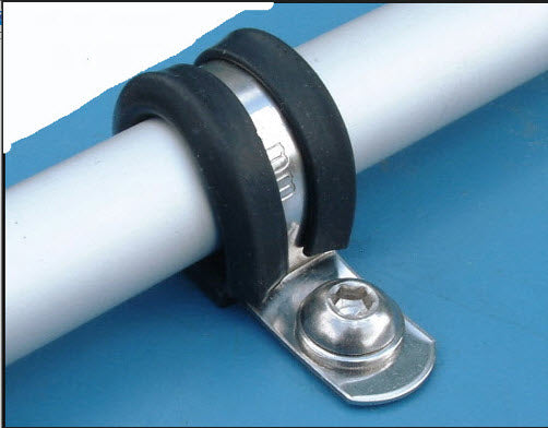 P Clips Stainless Steel Rubber Lined