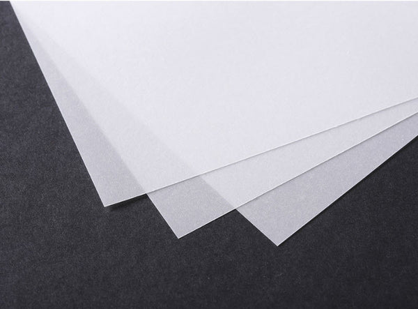 Three sheets of white paper on a black background