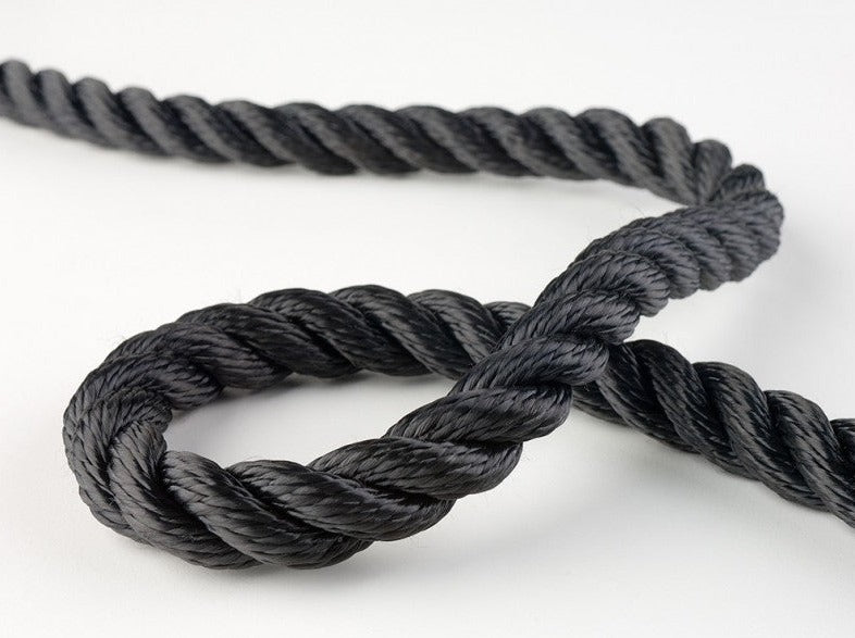 Black Polyester Rope Twisted 3 strand (5 sizes) – Boat NZ