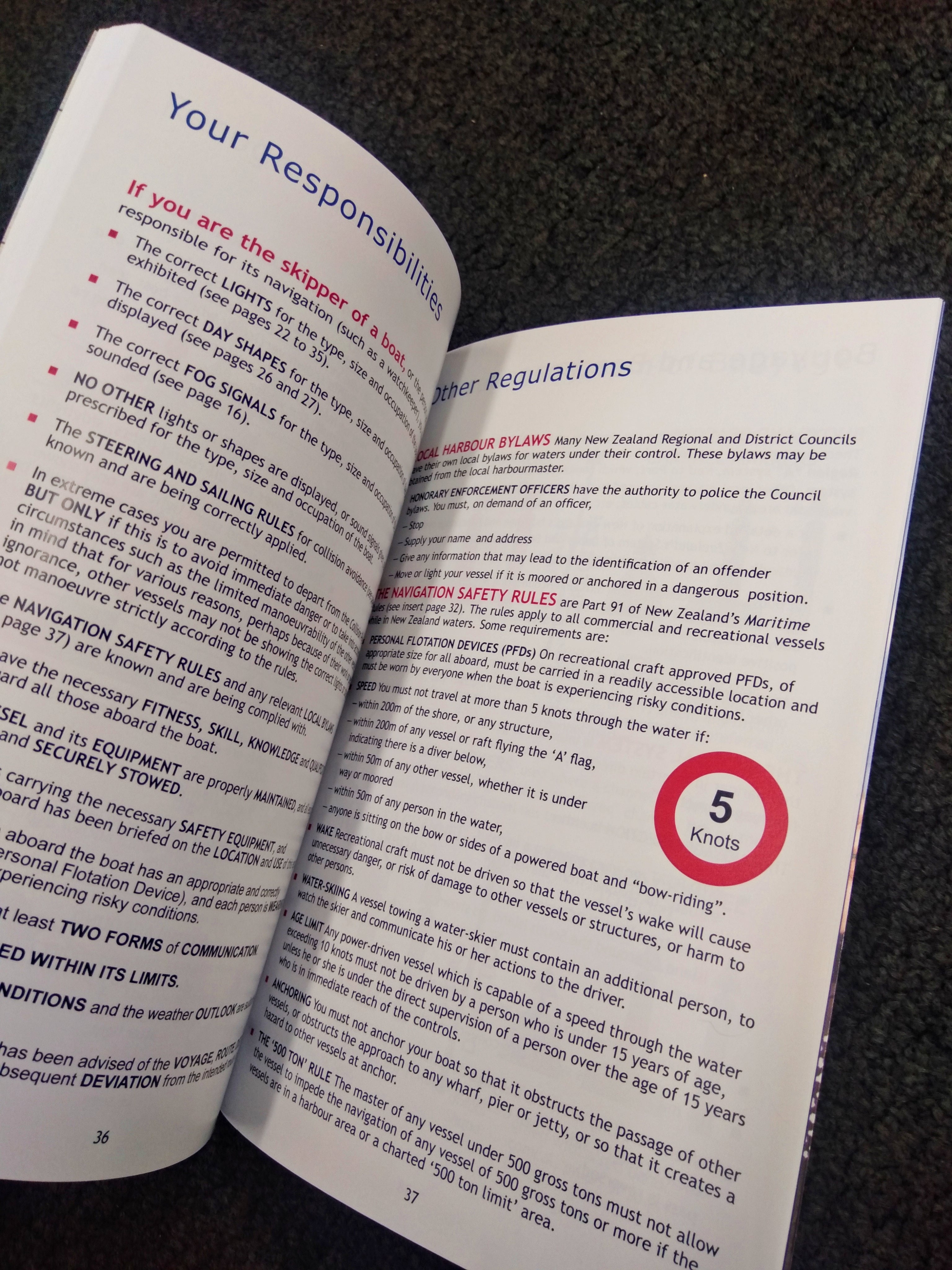 Rules of The Road At Sea Boat NZ