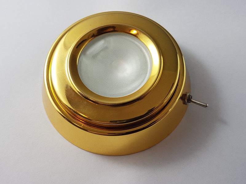 gold plated brass dome light 95mm outer diameter