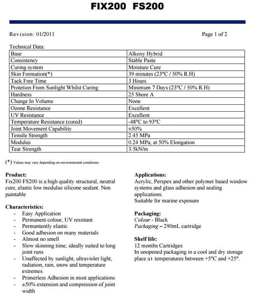 FixTech FixSil Hi Tech Glazing Silicon